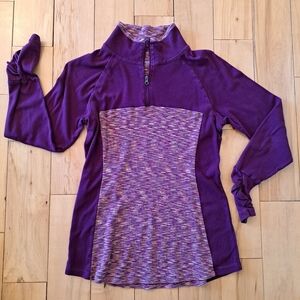 COLUMBIA 1/4 Zip Long Sleeve Mock Neck Color Block Shirt Medium